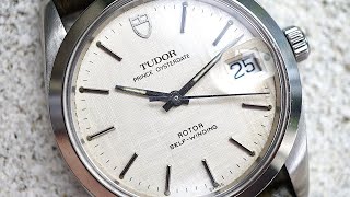 Tudor Prince Oysterdate ref 74000 - WHITE LINEN DIAL - all original - cal 2824-1 from 1984