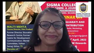 Webinar by Mrs. Malti Mehta on Global Gujarati and their Contribution