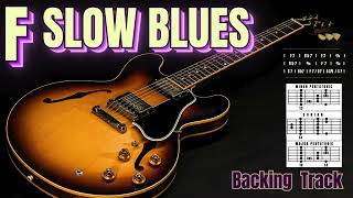 F Slow Blues Club Jam Guitar Backing Track to Study in D Minor