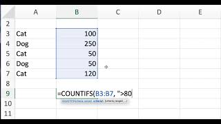 Count by filtering on many columns in Excel, Quick Example