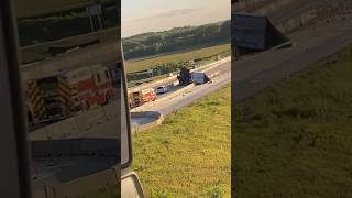 Semi crash #semicrash #rollover #badaccident #truckdriver #iowacrash