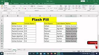 How To use Flash Fill for splitting data |MS Excel tips to use Flash Fill