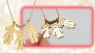 Yafeini personalized 925 sterling silver  gold kids pendant 18K gold plated name necklace gift