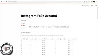 ** Streamlit Web Application ** - Instagram Fake Account Detection Using Decision Tree Classifier