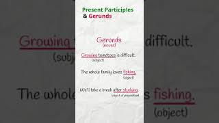 Present Participles & Gerunds #englishgrammar #esl