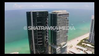 Luxury Turnberry & Porsche Residences Sunny Isles Beach May 2021 Aerial Stock Footage