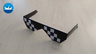 Пиксельные очки Майнкрафт чёрные из бумаги/Minecraft pixel glasses black made of paper/DIY