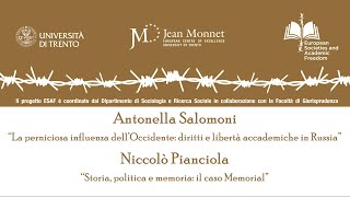 Antonella Salomoni e Niccolò Pianciola:  Diritti, libertà accademiche e memoria