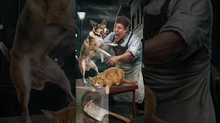 Loyal dog saves cat life. Dog and cat friendship. #dog #cat #doglover #catlover #dogcatvideos #aicat