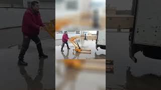 portable mini forklift, electric stacker- it's no problem use on the ice and snow