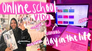 online school vlog: productive high school day in the life & finishing homework