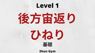 後方宙返りひねり（半ひねり）やり方、教え方