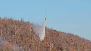 Helicopters Attack VIRGINIA WILDFIRE - Afton, Blue Ridge Mountains 11-16-2023