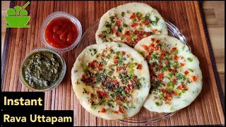 225. Instant Rava Uttapam Recipe | Sooji Uttapam | Quick Breakfast Recipe | Healthy Uttapam