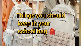 Things you should keep in your school bag 🎒