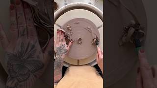 Trimming a plate #pottery #ceramics #clay #relaxingvideos #satisfyingvideo #trimmingpottery #art