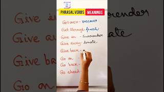 Important Phrasal Verbs. #shorts #phrasalverbs #vocabulary #synonyms #meanings #english