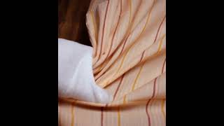 Stripe Peach Pure Cotton 62 GSM Handwoven Fabric