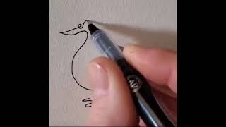 How to draw a Duck with one line. learn How to draw a duck