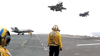 F-35Bs from VMFA-121 operating from USS Tripoli LHA 7