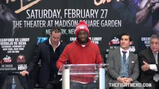 Terence Crawford and Hank Lundy trash talk during Press Conference - 1/12/16