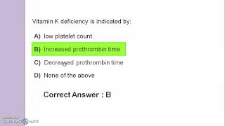 Multiple choice questions on: Vitamin