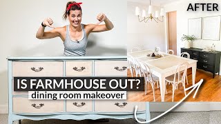 Is FARMHOUSE DEAD? | Dining Room Makeover | Dining Room Decorating Ideas