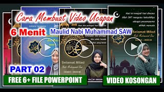 6 MENIT MEMBUAT VIDEO ANIMASI UCAPAN MAULID NABI MUHAMMAD SAW 1445 H || UNTUK STATUS WA IG FB