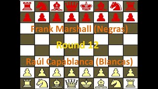 Raúl Capablanca contra Frank Marshall. Round 12