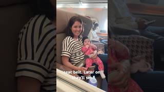 Singapore airlines business class w/ baby seatbelt #digitalnomad #singaporeairline #travelbaby