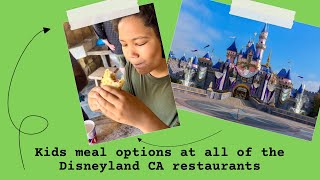 Kids meal options at Disneyland California