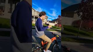 Guy Solves Rubiks Cube While Riding a Bike! (Don't try this at home)