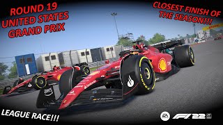 F1 22!!!!! | Features Gaming League Race | Round 19 - USA Grand Prix!!!