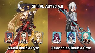 C0 Navia Hypercarry | C0 Arlecchino Rosaria Layla Melt | Spiral Abyss 4.6 Floor 12 | Genshin Impact