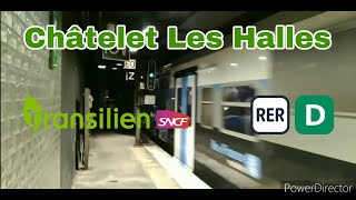 Trains - RER Ligne D : Départ d'un UM de Z 20500 en Gare de Châtelet - Les Halles.