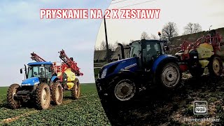 opryski w rzepaku na dwa NH T5 110 td 5050 ❗❗ RSP OLSZEWKA