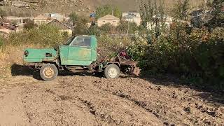 Test drive mini tractor handemade