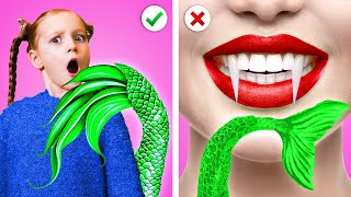 One Colored Makeover Challenge - Vampire 🧛VS Mermaid 🧜‍♀️ by Crafty Panda GO!