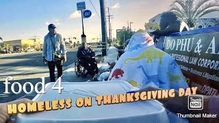 Handing Out Turkey 🦃 & spaghetti for Homeless on Thanksgiving day ,feeding homeless.acts of kindness