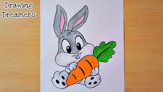 How to draw bugs bunny || baby bugs bunny drawing || Looney Tunes