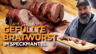 GEFÜLLTE BRATWURST IM SPECKMANTEL schnell und einfach gegrillt