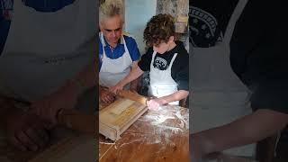 making pasta at La Vigna Degli Dei Winery in Italy