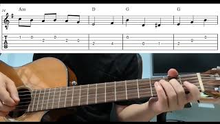 Mia & Sebastian's Theme (La La Land) - Easy Beginner Guitar Tab With Playthrough Tutorial Lesson