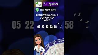 Resultado Quina concurso 6567 #quina