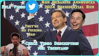 HasanAbi React to Ron DeSantis Announcement for Presidential Bid Crashed Repeatedly | Full Video