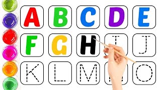 Abcd Alphabet with colouring For kids || Abcd song ,|| A for Apple,B for Ball,C for Cat,