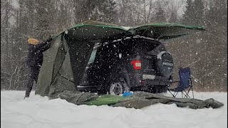 Ночевка в УАЗ Патриот в зимнем лесу. ППЧ 23