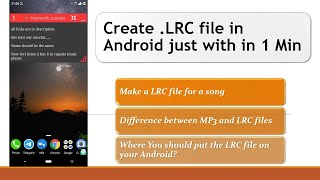 Create lyrics(.LRC)in Android|How to create and sync lyrics file with songs|Create Subtitles Android