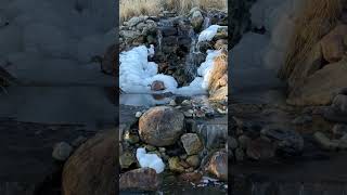 What Happens When a Waterfall Freezes? #fishponds #relaxing #koi #ponds #nature #ice #waterfall