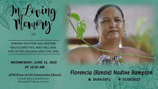 Funeral Service of Florencia (Rensie) Nadine Bampton